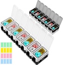 Restree Weekly Pill Organizer, 14 scomparti Portable Pill Box, 2 volte al giorno AM/PM Medication Organizer, Moisture-Proof Travel Pill Case for Vitamin, Medicine, Fish Oil/Supplements (White)