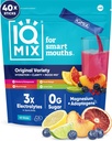 IQMIX Hydration Electrolyte Powder – Formula 4-in-1 per l'idratazione, la consistenza mentale, l'umore e il recupero – Miscela di bevanda senza zucchero, Keto, Magnesio L-Threonate, Lion's Mane – 40 Count Variety Pack