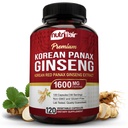 NutriFlair Korean Red Panax Ginseng 1600mg – 120 Vegan Capsule | 5% Ginsenosides | Non-GMO, Gluten-Free | Natural Energy & Focus Support | Made in USA