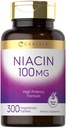 Carlyle Niacin 100mg | 300 compresse vegetariane | Non OGM, Gluten Free | Formula ad alta potenza