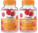 Phosphatidylserine vitale (PS) + Collagen & Biotin, Gummies Bundle - Grande degustazione, Supplemento di vitamina, Senza glutine, OGM libero, pancia masticabile