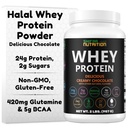 SHIFAA NUTRITION 2 Lbs Halal Whey Protein Cioccolato cremoso. 24g Protein, 5g BCAAs & 420mg Glutamina. per la costruzione di muscoli e recupero magra. Senza zucchero, Keto-Friendly, Senza glutine, Non OGM