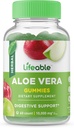 Gummie Aloe Vera Integratore Gummies per Adulti - 10.000 mg - Grande Degustazione Gomma Naturale Aromatizzata - Gluten Free, Vegan, Non OGM Chewable - per Adulti, Uomini, Donne - 60 Gummies - 30 Doses