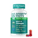 SmartyPants Vitamine prenatali organiche per le donne, Multivitamina Gummies: Biotina, Methylfolate, Omega 3 (ALA), Vitamina D3, C, Vitamina B12, B6, A, K2 & Zinc, Choline, Vegetariano, 120 Conte (30 giorni di alimentazione)