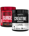 Jacked Factory NITROSURGE Shred Pre Workout Supplement (Orange Anaapple, 30 Serve) & Creatine Monohydrate Powder (Unflavored, 30 Serve)