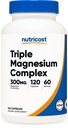 Nutricost Triple Magnesium Complex (300 mg, 120 capsule) - da Di-Magnesium Malate, Bisglycinate e Citrate, 60 Serve