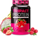 Nutrologia TRIPACT Protein Powder - 7-in-1 Meal Sostituzione Shake con Grass Fed Whey Protein Powder, Pea, Rice, Greens for Muscle Recovery & Immunity, Superberry Flavor, 40 Servings
