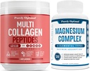 Polvere Multi Collagen Premium puramente ottimale + Complesso Magnesio Premium - Citrato di magnesio, Malato, Rilassamento muscolare - 120 caps