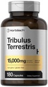 Horbäach Tribulus Terrestris per gli uomini 15000mg | 180 capsule | Forza massima | Non OGM, Gluten Free Extract Supplement