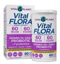 Vital Planet - Vital Flora Probiotici per le donne Oltre 55 Scaffali Stable Probiotic 60 miliardi di CFU, 60 Strains Diverse, 7 Prebiotici Organici, Supporto Immune e Salute Digestiva 60 Capsule