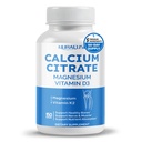 Calcio Citrato Magnesio Vitamina D3 - Supporto Bones sano, Nerve & Muscolo, Assorbimento - Fatto e testato negli Stati Uniti