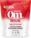 OM MUSHROOM SUPERFOOD Immune Blend Mushroom Powder Superfood Supplement, 7.05 Ounce Pouch, 100 Servings, Mushroom Blend, Reishi & Turkey Tail; Supplemento giornaliero di supporto immunitario