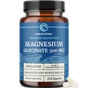 Magnesio Glycinate 500mg | Chelated for High Absorption | Rilassamento muscolare, Bones, Cuore, Nerve, Sleep & Calm Support for Women & Men | Magnesium Chelate Supplement & Bisglycinate Complex | 240ct