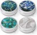Pill Box 3 Compartment Piccolo caso di pillole,portabile per il supporto del contenitore del contenitore dell'organizzatore della pedana tascabile o del vaso per contenere vitamine, farmaci, olio di pesce e integratori(4PCS)