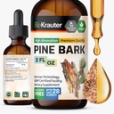 Estratto di corteccia di pino BIO KRAUTER - Ricco di Antiossidanti Supplemento liquido - 400 mg Gocce di Pino Marittimo Francese - Vegan, Alcol & Sugar Free - 2 Fl Oz