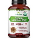 Zazzee USDA Organic Valerian Root 10:1 Extract, 3000 mg Strength, 120 Vegan Capsules, 4 mesi di fornitura, Valeriana officinalis, 10X Potency, 100% Vegetariano, All-Natural, Non-OGM, Made in the USA