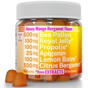 Ape Polline Apigenin Citrus Bergamot Gummies w Organic Propolis Royal Jelly Honey Lemon Balm Extract, Supplemento per bambini, Gocce di tintura Capsule Herb Capsule Integratori Alt, Pollan Polen