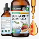 BIO KRAUTER Longevity Mushroom Supplement - Liquid Reishi Mushroom Complex con Goat Rue & Red Ginseng Root Extract - Vegan Tincture - Alcohol & Sugar Free Drops 4 Fl.Oz.