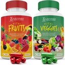 Justified Laboratories (Set di 2 Vital Fruits and Veggies Supplement Red & Green Superfoods Whole Food Non GMO Vegan Friendly 180 Veggie Capsule 2 Bottiglie
