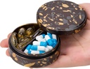 Cassa 2 scomparti scatola di pillole - Portable Pill Organizer per tasca o borsa, impermeabile viaggio medicina contenitore di vitamina per tenere olio di pesce e integratori Camo