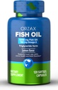 ORZAX Omega 3 Fish Oil 1200 mg - EPA DHA Omega 3 Supplemento - Promuove Cuore, Occhio, Giunto, Nerve, Immune, Cervello e Sangue - Burpless & Limone aromatizzato - Non OGM - 120 Softgels - 60 giorni di alimentazione