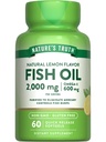 Nature's Truth Fish Oil Omega 3 Supplemento | 2000mg | 60 Softgels | EPA & DHA | Lemon Flavor | Non OGM e Gluten Free