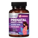 Vitamine Prenatali per le Donne - Multivitamina con DHA, Acido Folico, Vitamina C, B12, Ferro e Omega-3 - Prima, Durante e Post Supplemento di Gravidanza per la crescita sana e lo sviluppo del cervello - 60 Softgels