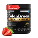 ColonBroom Premium Powder Supplement (Strawberry) - Colon Broom Psyllium Husk Fiber Powder Drink - Gluten Free, Non-GMO Colon Cleanse per Bloating Relief & Gut Health, 50 Servings