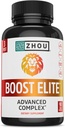 Zhou Boost Elite - Integratore energetico, Pillole di supporto muscolare naturale per gli uomini con Tribulus, Fenugreek, Ginseng e Maca - 90 capsule vegetali