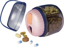 MURRI&MURRDI Pill Organizer con 4 scomparti, Travel Pill Box, Portable Case with Anti-Mixing & Wide Openings Design, Pill Container Holder for Vitamins Fish Oils Medications, Pink