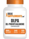 BulkSupplements.com DL-Phenylalanine Capsules - DLPA Capsules, DL-Phenylalanine 500mg - DLPA Supplements, Gluten Free - 2 Capsule per Serving, 240 Capsules (Pack of 1)