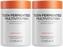 Codeage Teen Multivitamin Supplemento – Vitamine e minerali giornalieri per ragazzi e ragazze adolescenti – Formula alimentare completa biologica con Omega-3 e Vitamine A a K - 2 Pack