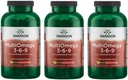 Swanson MultiOmega 3-6-9 - Non-GMO Flax Oil, Borage Oil, '&' Fish Oil Capsules - Essential Fatty Acids Supporting Cardiovascular Health '&' Brain Health - (220 Softgels, 2400mg Serving) 3 Bottiglie