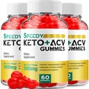 (3 Pack) Speedy Keto ACV Gummies - Advanced Formula Speedy Keto Plus ACV Gummies Aceto di Mele Sidro Speedy ACV Integratore alimentare Donne (180 Gummies)