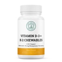 Vitamina D3 + K2 Chewables - 2000 IU Vitamin D e MK7 K2 (Menaquinone-7) - Compresse aromatizzate alla ciliegia - Vitamina D + K2 Supplemento per adulti e bambini