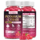 Gummies Citrato di potassio, Supplemento di potassio elevato (1000mg), Supporta Crampe di gambe e salute del muscolo, Adatto per adulti e bambini, Vegan, Non OGM, 60-Paesi