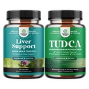 Bundle of Liver Cleanse Detox & Repair Formula e Advanced TUDCA Liver Support Supplement - con il latte Thistle Dandelion Root Turmeric and Artichoke Extract - Extra Strength TUDCA 500mg Bile Salts