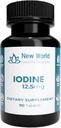 New World Health Brands 12.5mg compresse di iodio - 90 compresse - Minerale di trace essenziale per la crescita, tiroide e funzione metabolica - Facile da ingoiare, alta potenza, assorbimento rapido