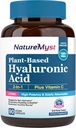 Integratore di acido ialuronico, con vitamina C, 250mg pianta-Based HA, 90 capsule vegani, per pelle & occhi, produzione di collagene, facilmente assorbibile