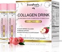 GREENPEOPLE Collage liquido per le donne e gli uomini, Peptidi di collagene di pesce + Acido ialuronico + Vitamina Bs & C, Giunti per unghie della pelle dei capelli Supporto delle ossa (0.85 fl oz, 10 bottiglie, mela)