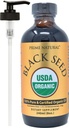 Olio di semi nero organico naturale NATURAL 8oz | Pressato a freddo Non raffinato Alto Thymoquinone 1.7% USDA Certificato | Potente di origine turca Pure Nigella Sativa Liquido | Vegan Omega 3 6 9, Antiossidante
