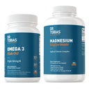 Dr. Tobias Omega 3 Fish Oil & Magnesio Bisglycinate Integratori, Alta Assorbimento, Supporta Cuore, Cervello, Immune, Energia, Muscolo, Bone & Joint Health, Non OGM