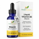 Liquid Vitamina B3 Gocce - Integratore di niacina a freddo, Supporta la lingua e la salute della pelle - Vegan, Non alcolico e Qualità Testato.- 1 Fl. Oz, 36 Serve