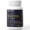 Puregen Labs Biotin 10.000 MCG Supporta capelli sani, pelle e chiodi - Supporto di bellezza ad alta potenza - Non OGM, Gluten Free | 360 compresse vegetariane