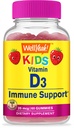 WellYes Kids Vitamin D3 Gummies - 1000 IU (25 mcg)- Supporta la forza e l'immunità di chicco - Non OGM, Gluten-Free - Aroma di fragola - Supplemento nutrizionale - 60 Serve