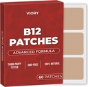 VIORY B12 Patches (Pack of 60) - Patch naturale al 100% per le donne e gli uomini - Firming, Energy, Focus & Body Support - Formula potenziata