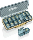 Organizzatore di Pillole di Am Pm, Box di Pillola Settimanale 2 volte al giorno - Acedada 7 giorni organizzatrice di pillole con 7 contenitori separati, Portable Daily Medicine Dispenser Case for Vitamin, Fish Oils, Supplementi, Blu elegante