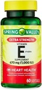 Vitamina E Extra Strength Vitamina E D-Alpha Spring Valley Softgels, 670 mg (1.000 UI), 60 Conte