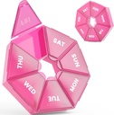 Organizzatore di pillole settimanali, 2 Pack Portable Pill Box Medicine caso 6 colori (sette giorni) Nuova edizione per vitamina/olio di pesce/Pills/Supplements-Arthritis Friendly (rosso)