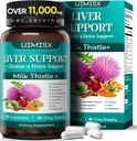 Integratore di cardo al latte - Detox Liver Cleanse Formula Herbal Liver Support with Milk Thistle, Dandelion Root, Artichoke, Turmeric, Astragalus for Liver Health, 90 Capsule